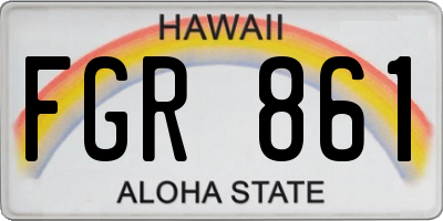 HI license plate FGR861