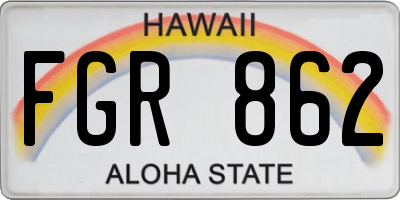 HI license plate FGR862
