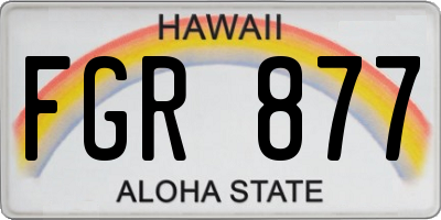 HI license plate FGR877
