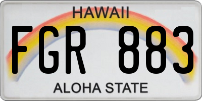 HI license plate FGR883