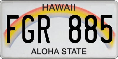 HI license plate FGR885