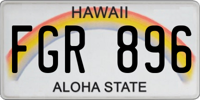 HI license plate FGR896