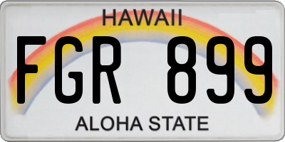 HI license plate FGR899