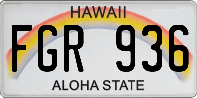 HI license plate FGR936