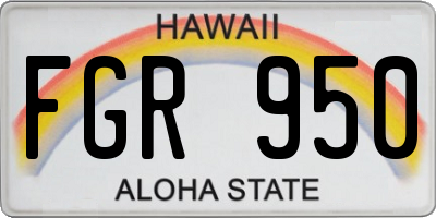 HI license plate FGR950