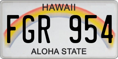 HI license plate FGR954