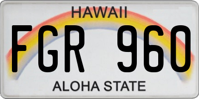 HI license plate FGR960