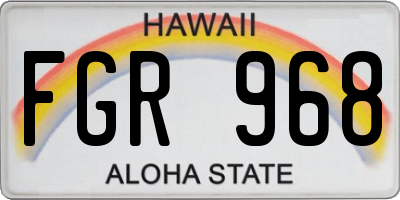 HI license plate FGR968