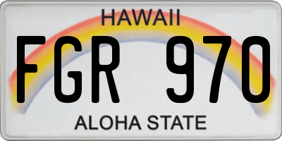 HI license plate FGR970