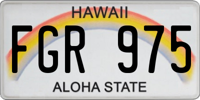 HI license plate FGR975