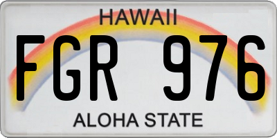 HI license plate FGR976