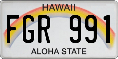 HI license plate FGR991