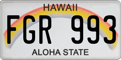 HI license plate FGR993