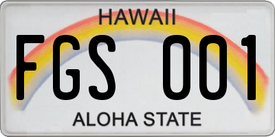 HI license plate FGS001