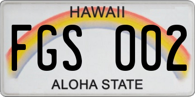 HI license plate FGS002