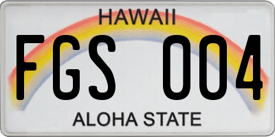 HI license plate FGS004