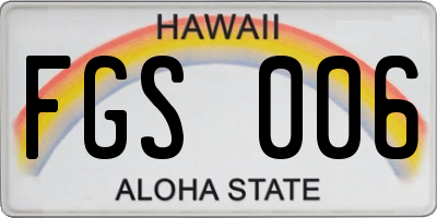 HI license plate FGS006
