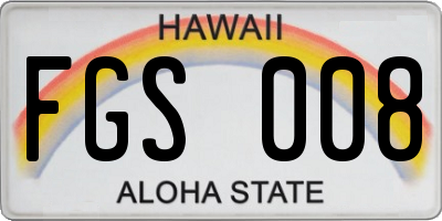 HI license plate FGS008