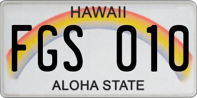HI license plate FGS010
