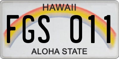 HI license plate FGS011