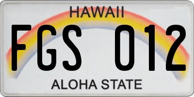 HI license plate FGS012