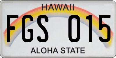 HI license plate FGS015