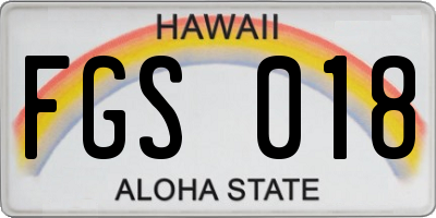 HI license plate FGS018