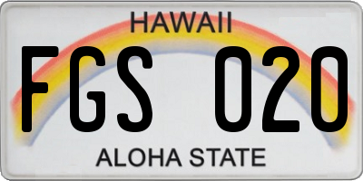 HI license plate FGS020