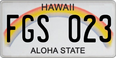 HI license plate FGS023