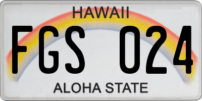 HI license plate FGS024