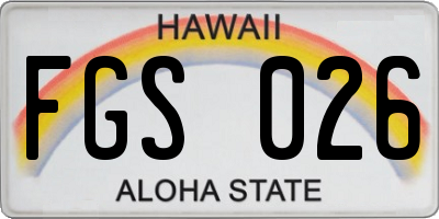 HI license plate FGS026