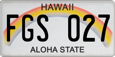 HI license plate FGS027