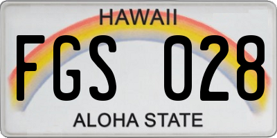 HI license plate FGS028
