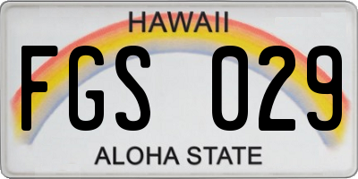 HI license plate FGS029