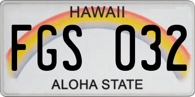 HI license plate FGS032