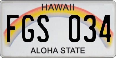 HI license plate FGS034