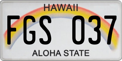 HI license plate FGS037