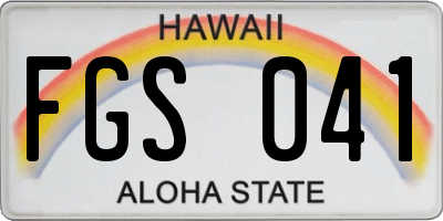 HI license plate FGS041