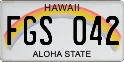 HI license plate FGS042