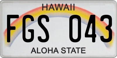 HI license plate FGS043