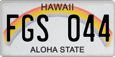 HI license plate FGS044