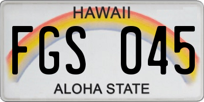 HI license plate FGS045