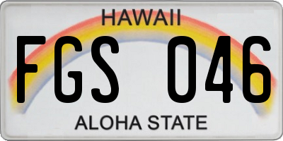 HI license plate FGS046