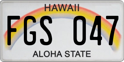 HI license plate FGS047