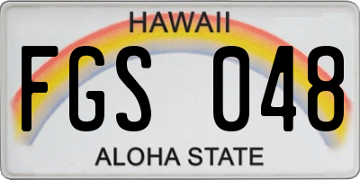 HI license plate FGS048