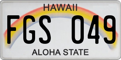 HI license plate FGS049