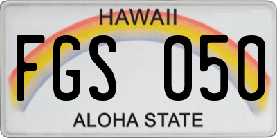 HI license plate FGS050