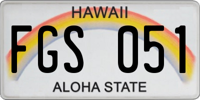 HI license plate FGS051