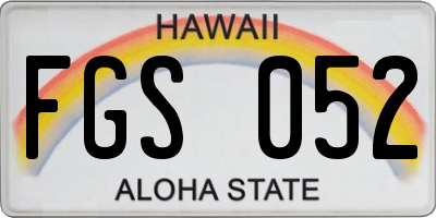 HI license plate FGS052