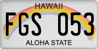 HI license plate FGS053